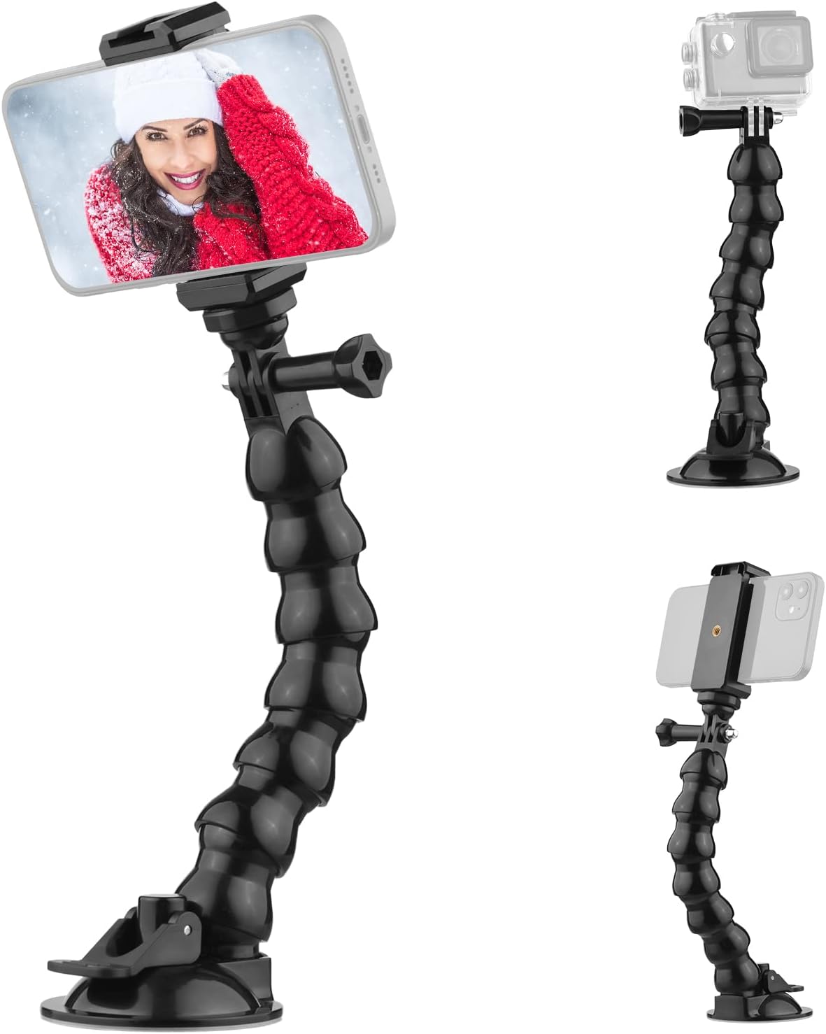 Flexible Suction Cup Mount Windshield Suction Cup Phone Mount Full angleRotatable