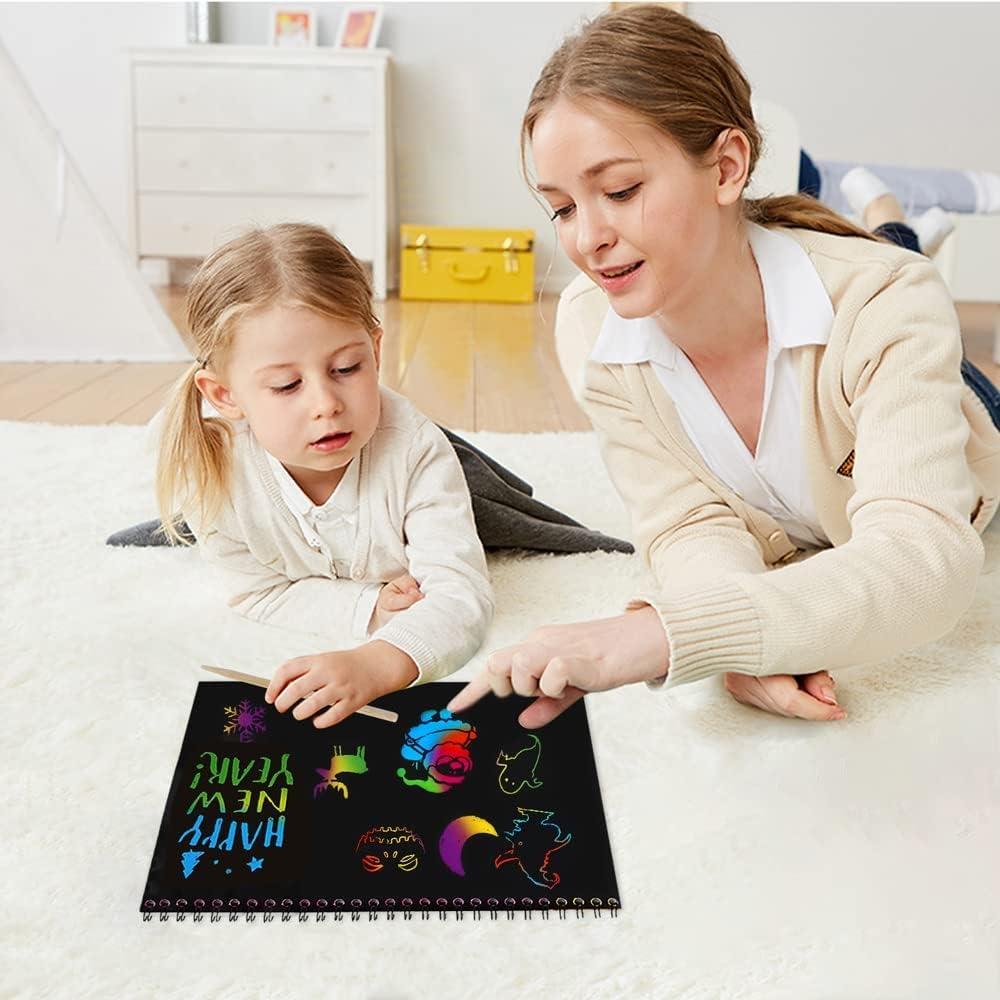 Rainbow Scratch Art Notebook – Fun DIY Drawing Pad for Kids (BUY 1 GET 1 FREE)