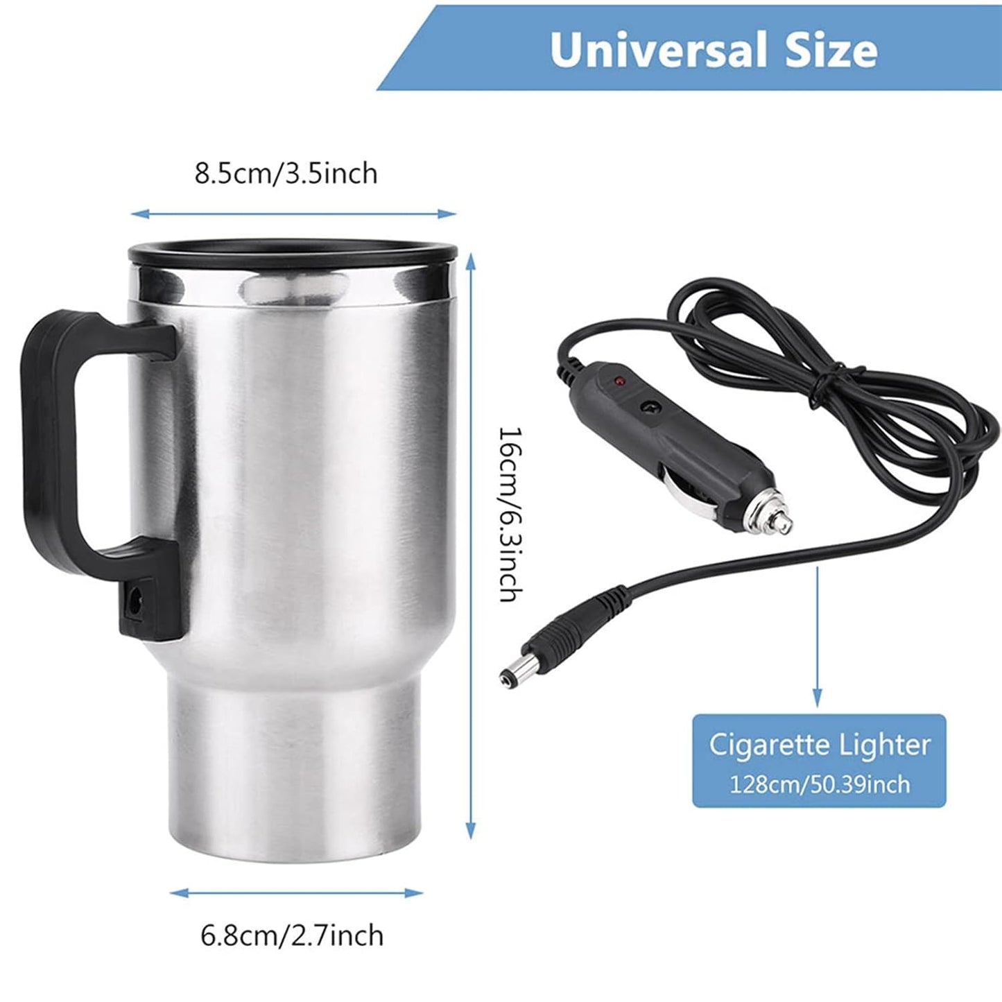 TravelHeat™ Electric Kettle Mug | Portable Water Heater Mug for Travel | Stainless Steel Electric Heating Cup | Mini Travel Kettle for Tea Coffee