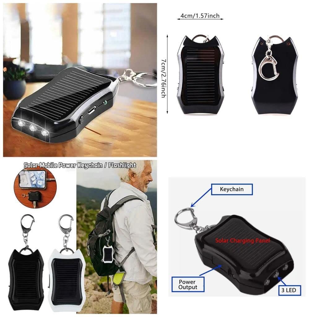 Solar Keychain Flashlight Solar Charger Mobile Power Supply Energy Saving Charger/Battery Power Bank for Cellphone