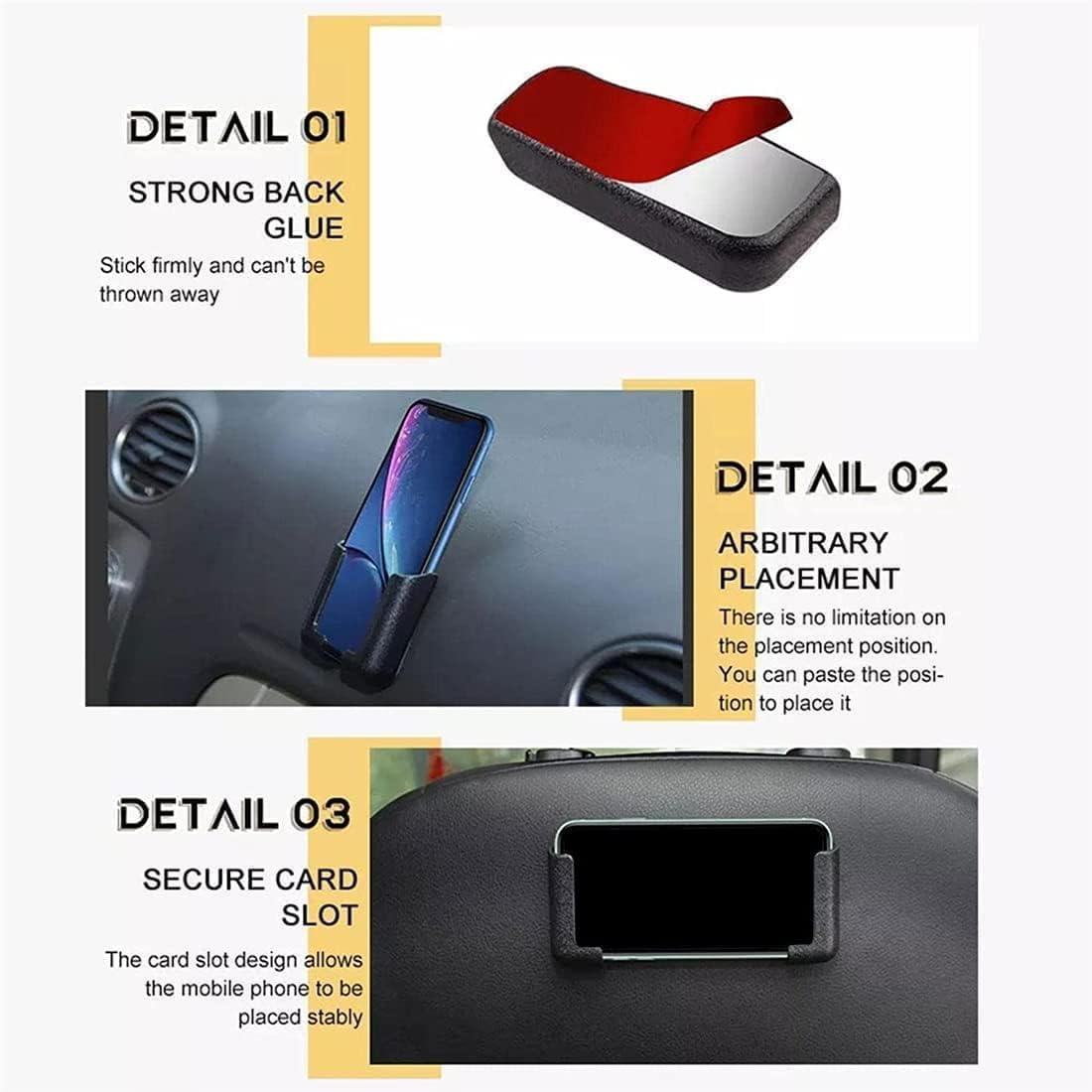 Self-Adhesive Dashboard Mobile Phone Holder & Storage Bracket for All cars