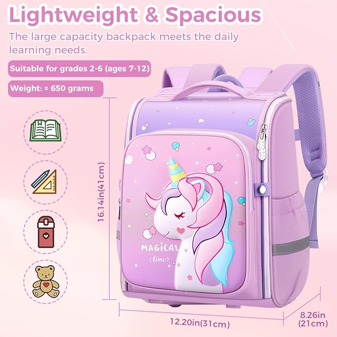 🎒 Kid’s 3D School Bag! Magic Backpack with Unicorns & Dinosaurs 🌈🦄🦖