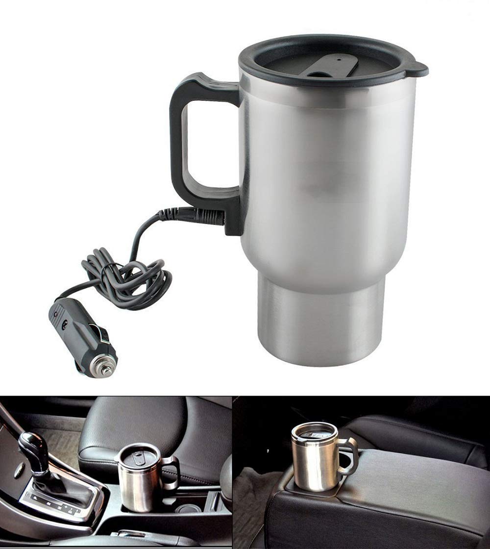 TravelHeat™ Electric Kettle Mug | Portable Water Heater Mug for Travel | Stainless Steel Electric Heating Cup | Mini Travel Kettle for Tea Coffee