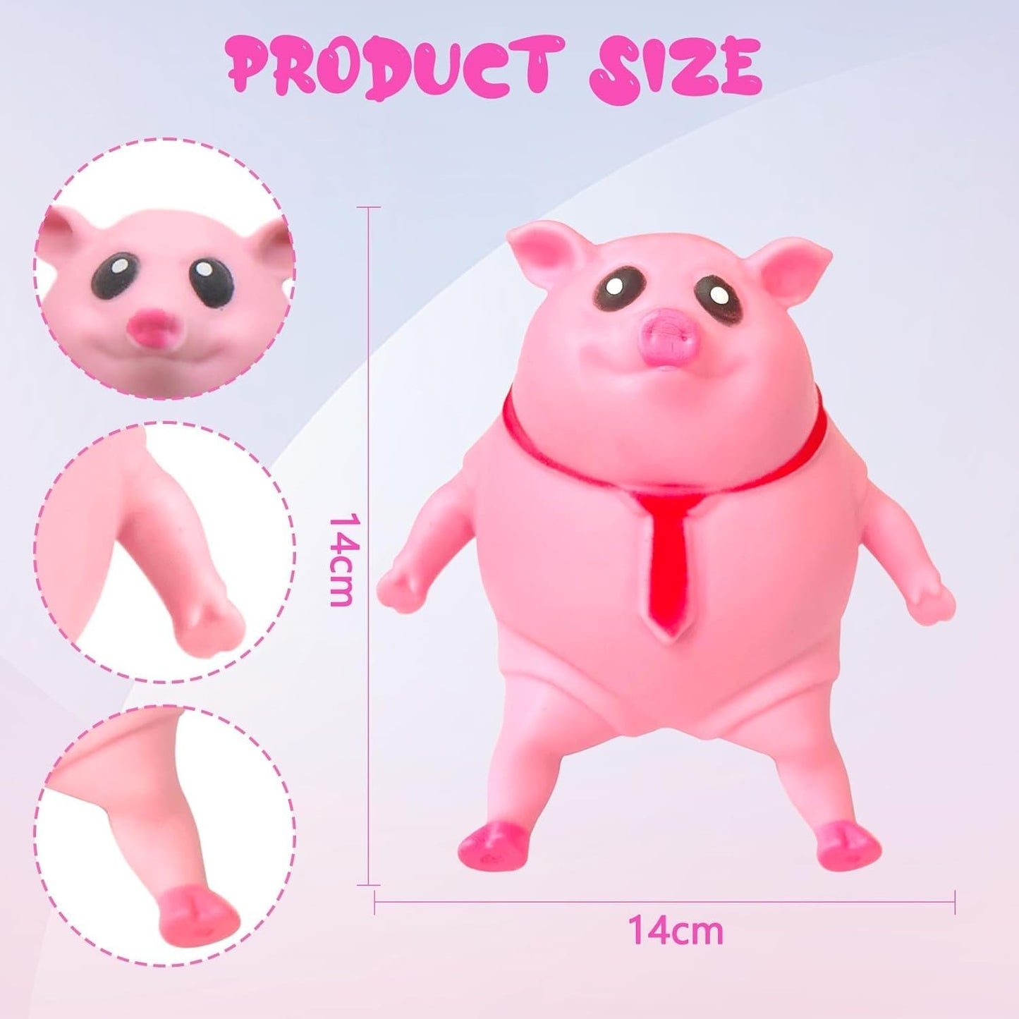 Cute Pink Pig Squishy Toy for Kids | Stretchable Animal Stress Relief Toy