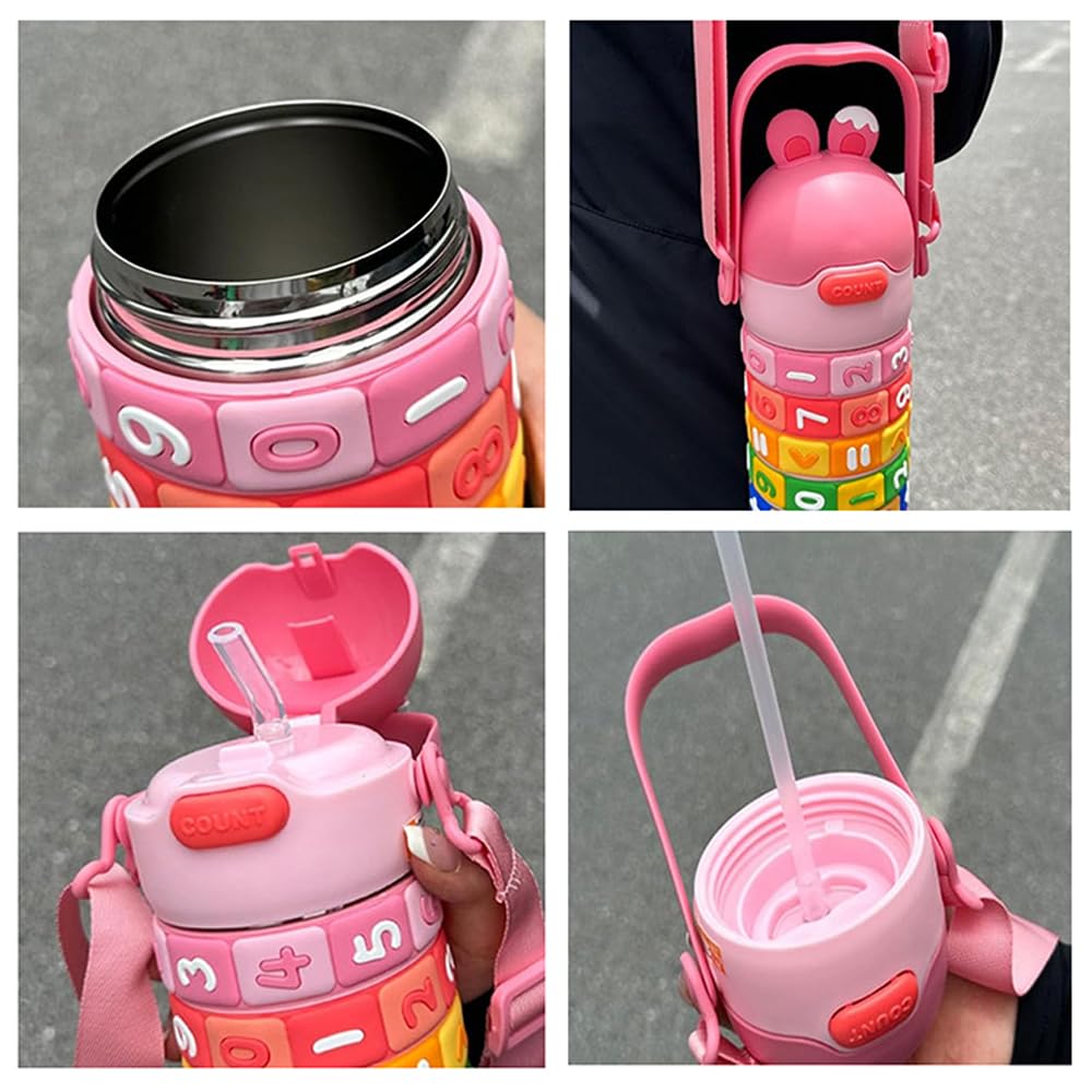 Kids Math Puzzle Water Bottle – Interactive Educational Toy with Rotating Number Rings, Screen-Free Learning & Portable Gift