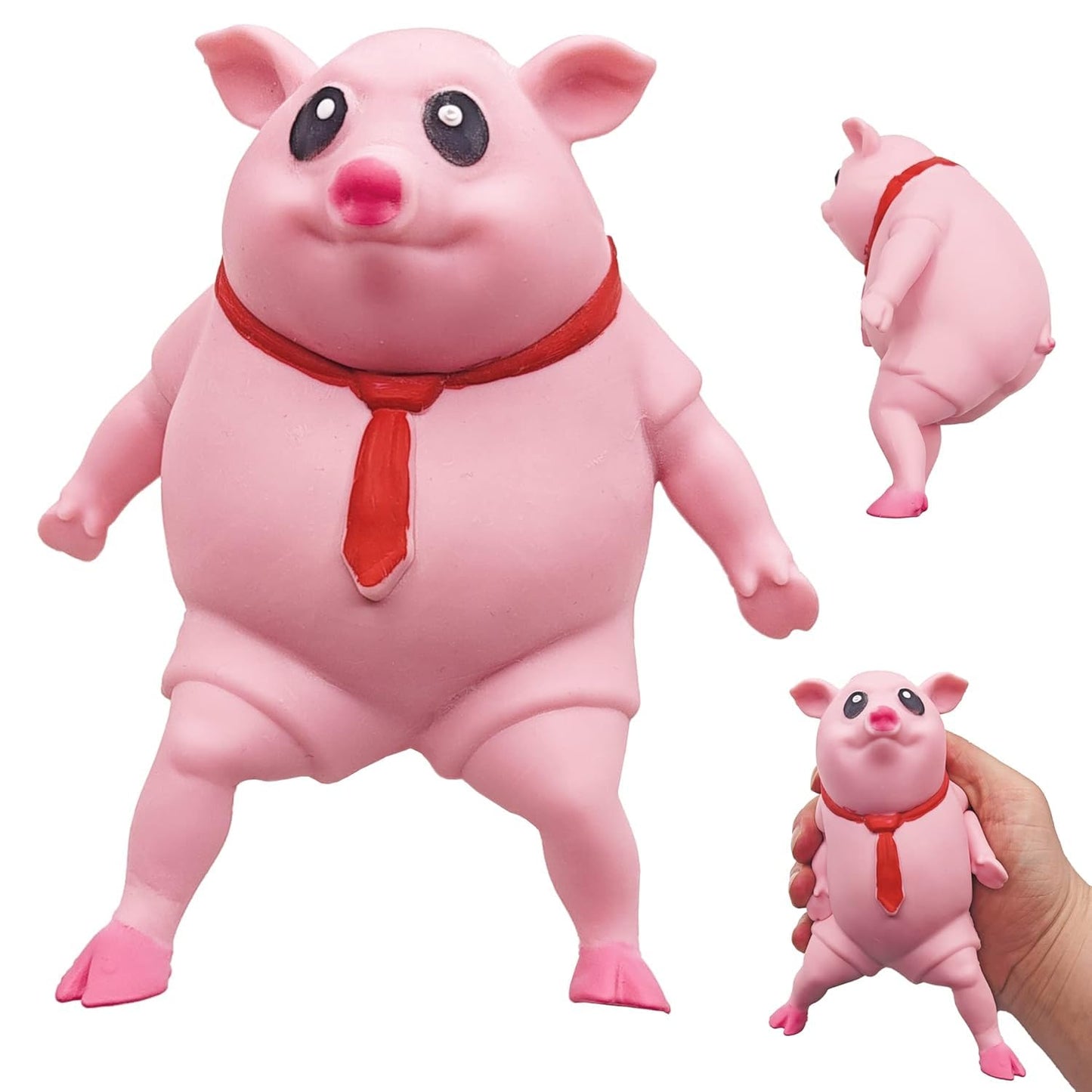 Cute Pink Pig Squishy Toy for Kids | Stretchable Animal Stress Relief Toy