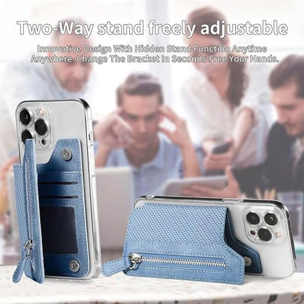 UrbanEdge Men’s Smart Slim Wallet with Zipper Pocket, Card Holder & Mobile Stand