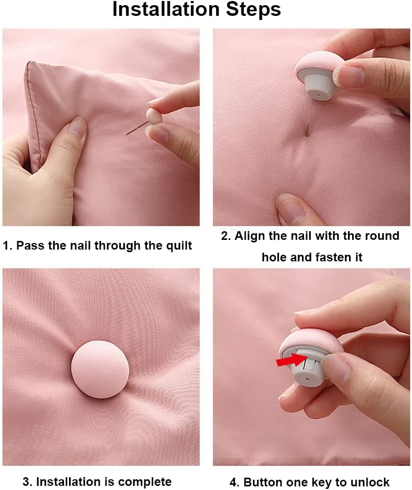 👉 🍄 BedLock™ Mushroom Quilt & Bedsheet Fixing Pins – 12 PCS