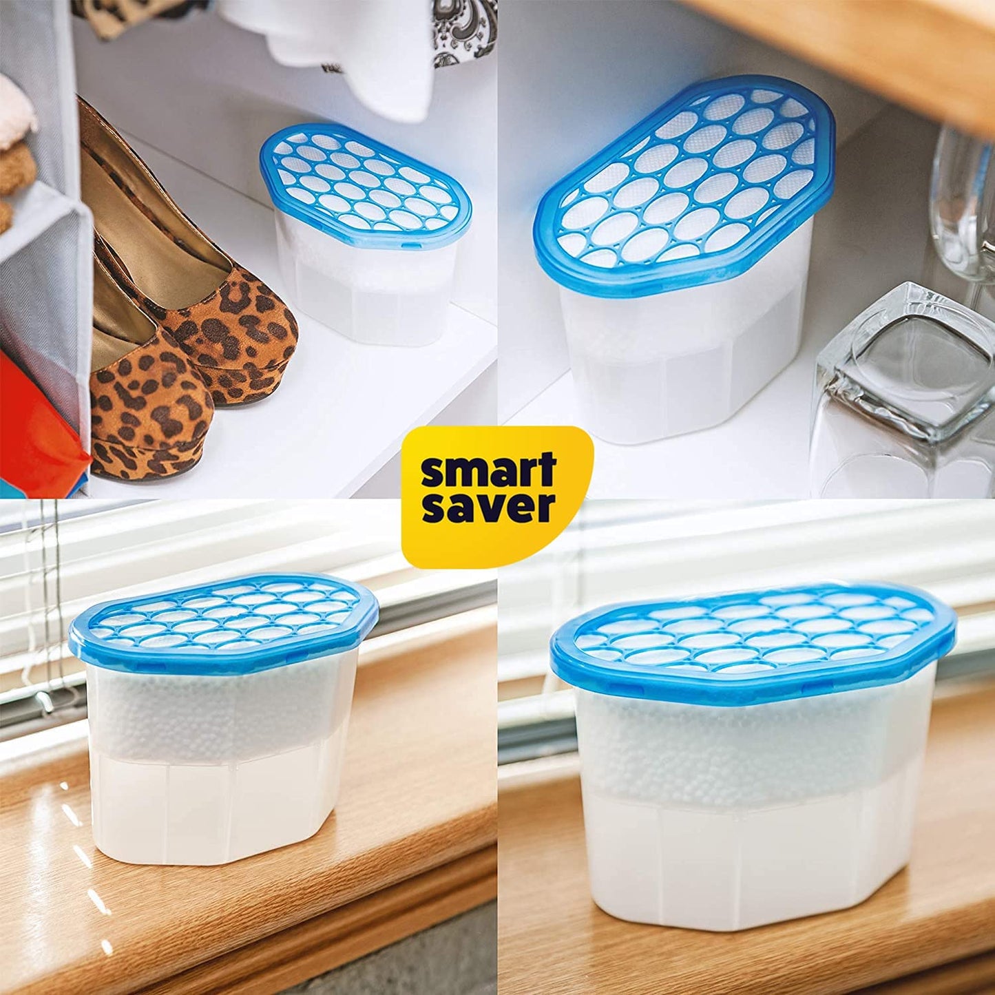 Disposable Moisture Absorber & Dehumidifier Box for Wardrobe, Cupboard, Bathroom, Bedroom and Kitchen – Helps Control Dampness, Mould, Mildew and Musty Odours, Fragrance-Free, 300g