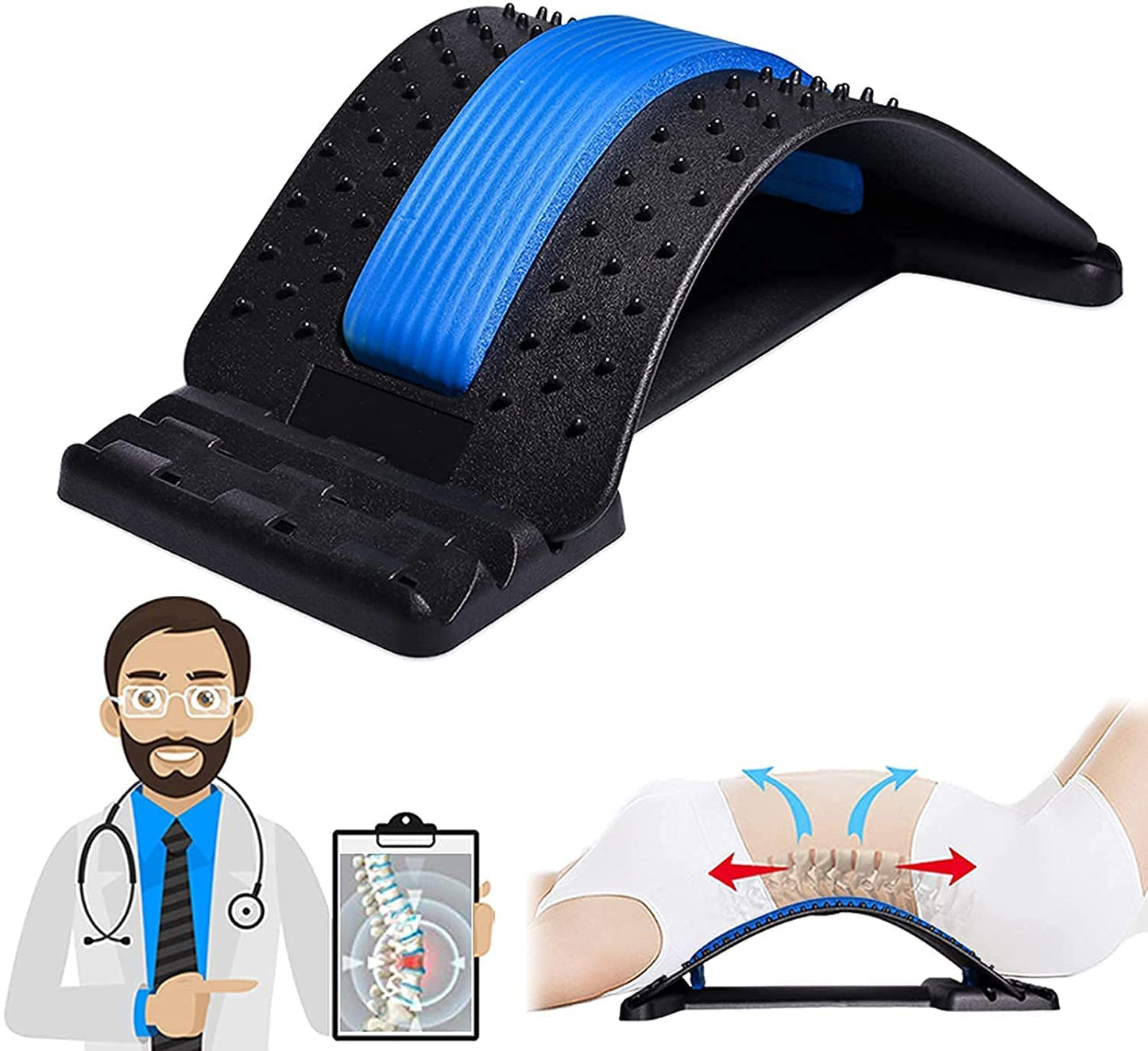Multi-Level Back Stretcher Massager for Lower Back Pain & Body Stretching