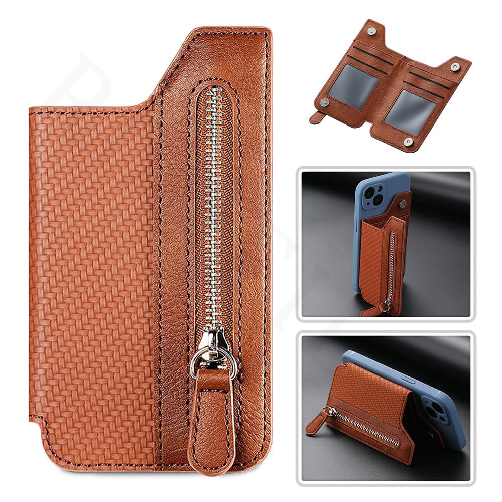UrbanEdge Men’s Smart Slim Wallet with Zipper Pocket, Card Holder & Mobile Stand
