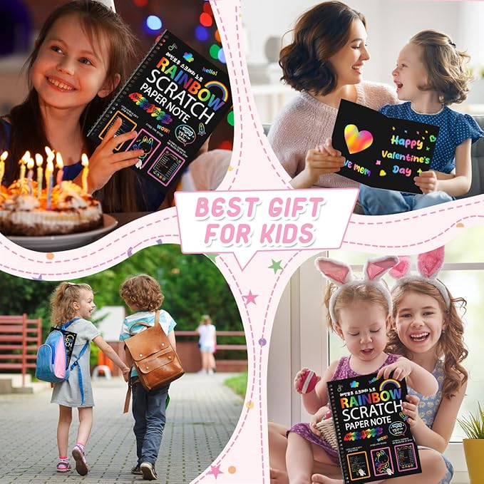 Rainbow Scratch Art Notebook – Fun DIY Drawing Pad for Kids (BUY 1 GET 1 FREE)
