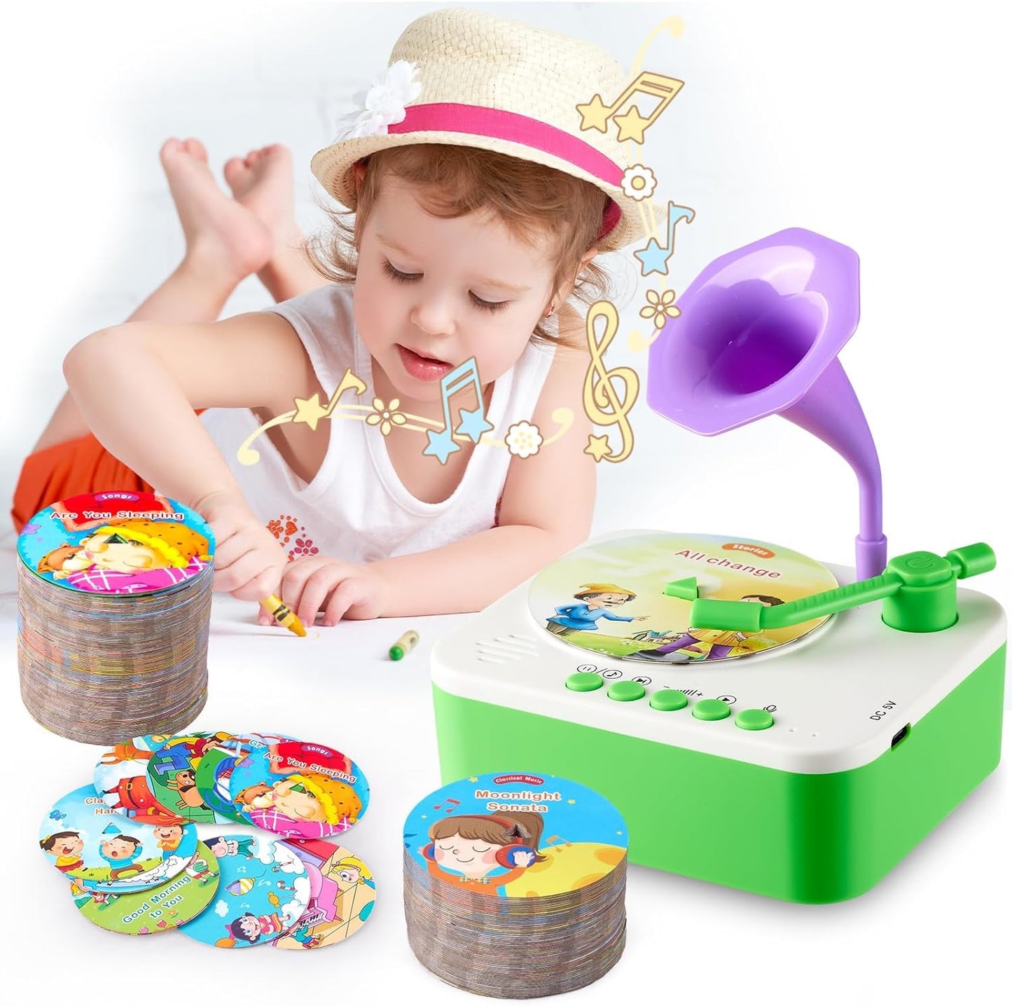 Kids Talking Phonograph – Storytelling Machine with Rhymes & Audio Books in Hindi & English