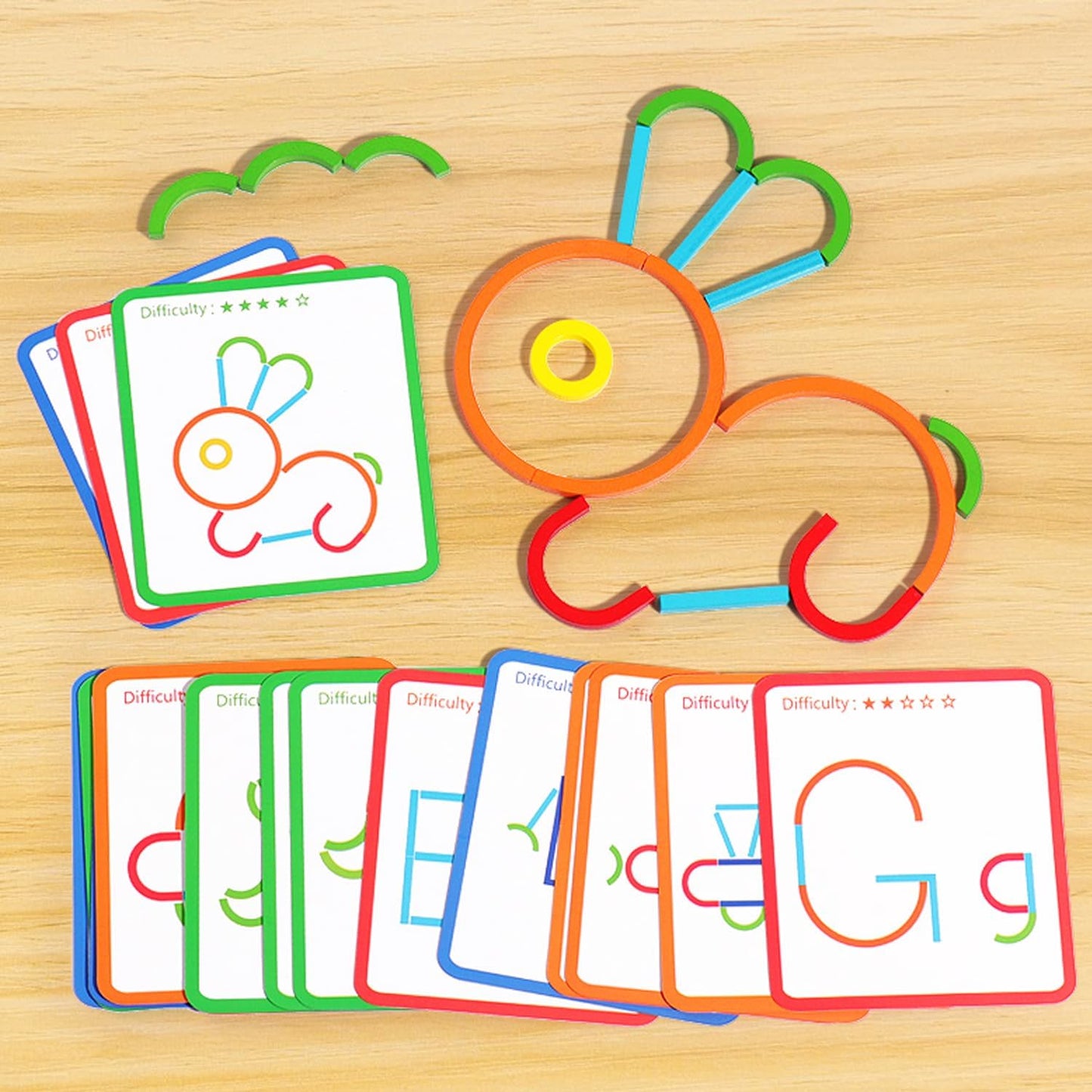 Wooden Stacking Blocks Toys Letters Vehicles Animals Stacking Toys Wooden Rings Sticks Blocks Puzzles Color Classification Educational Puzzle Toys Children Preschool Learning STEM Toys