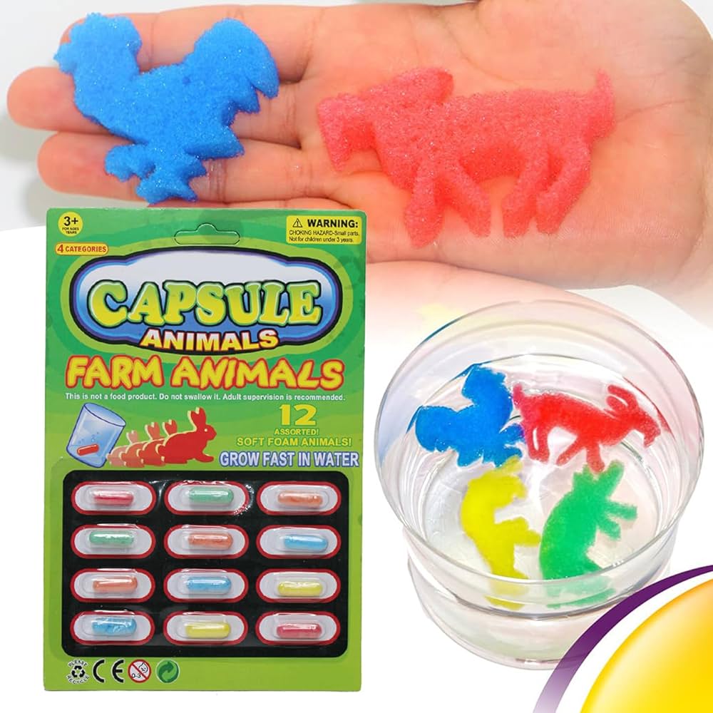 Creative Growing Magic Capsule Baby Cognition Toys Early Educational Kids Cartoon DIY Din osaur Sea Animal Puzzle Bath Toy Gifts (Pack of 4)