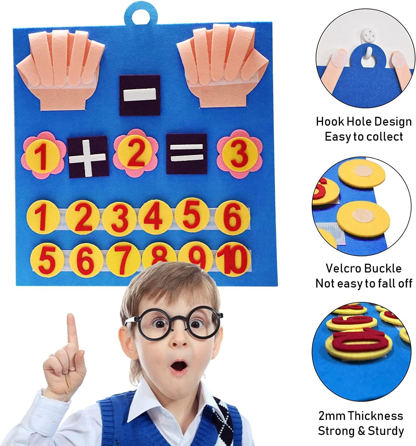 Educational Finger Counting Math Felt Board – Interactive Number Learning & Counting Toy for kids (Ages 3+)