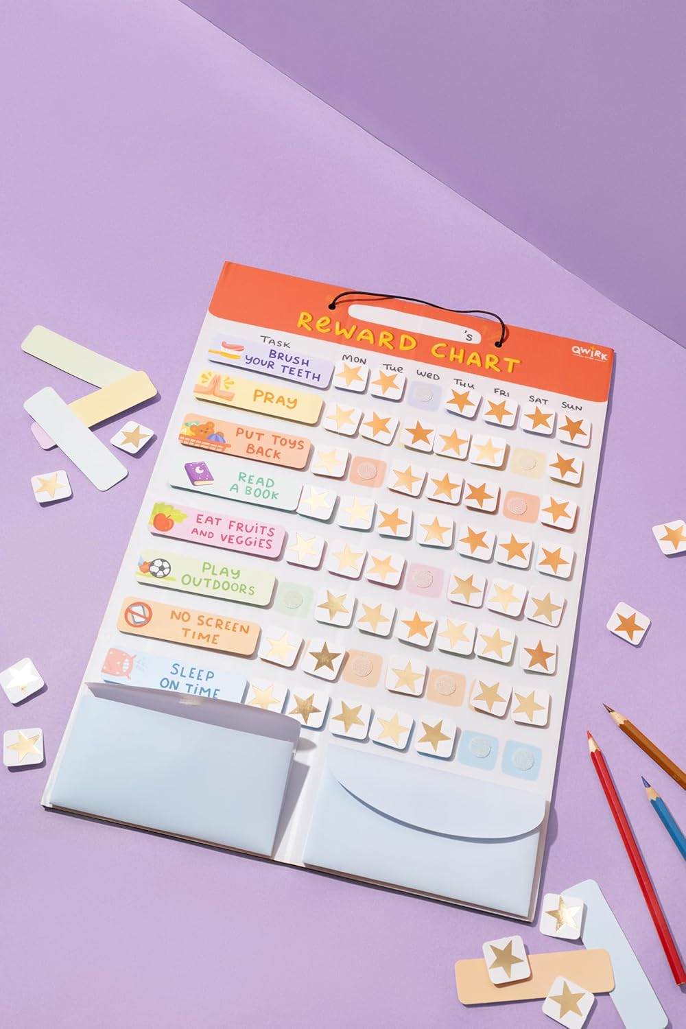 TaskStars™ – Customizable Reward Chart to Build Good Habits & Motivation | Includes 26+ Task Cards, Stars & Reusable Board | Ideal for Kids Aged 3–10 & Parents