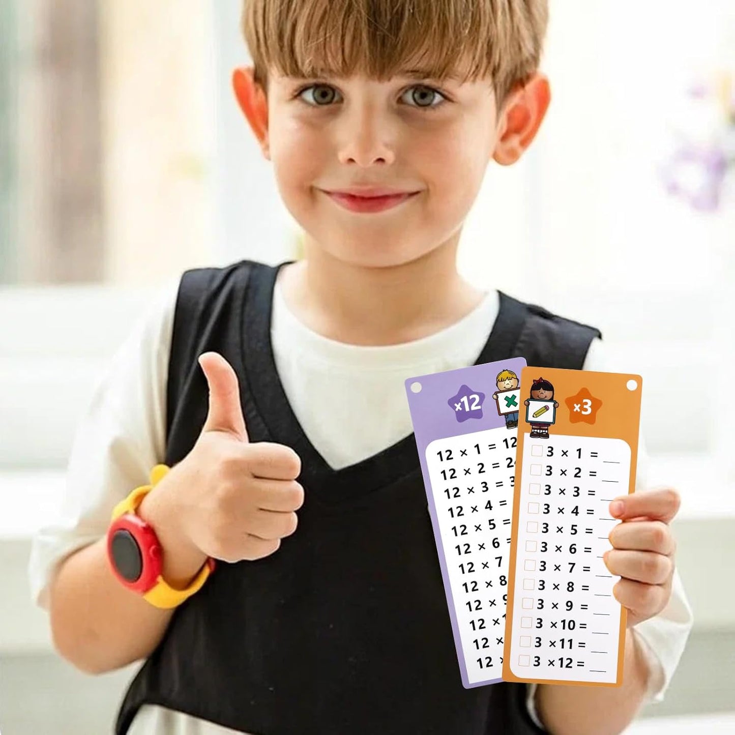 Reusable Kids Math Flash Cards (Age 5+) – Learn Multiplication Tables 1–12 with 2 Write & Wipe Markers | Quick Learning Educational Practice Set for Home & School