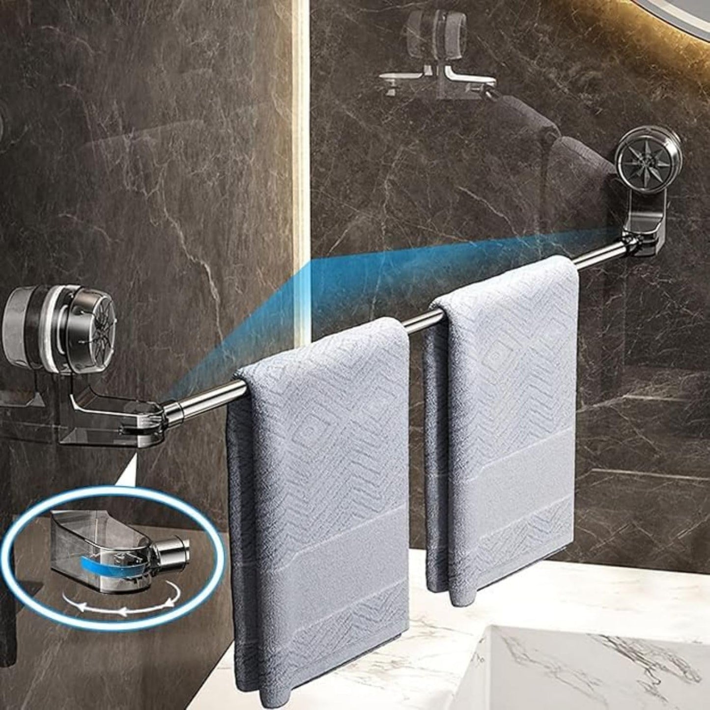 GripNest™ VacuumLock Double Towel Rack ⭐