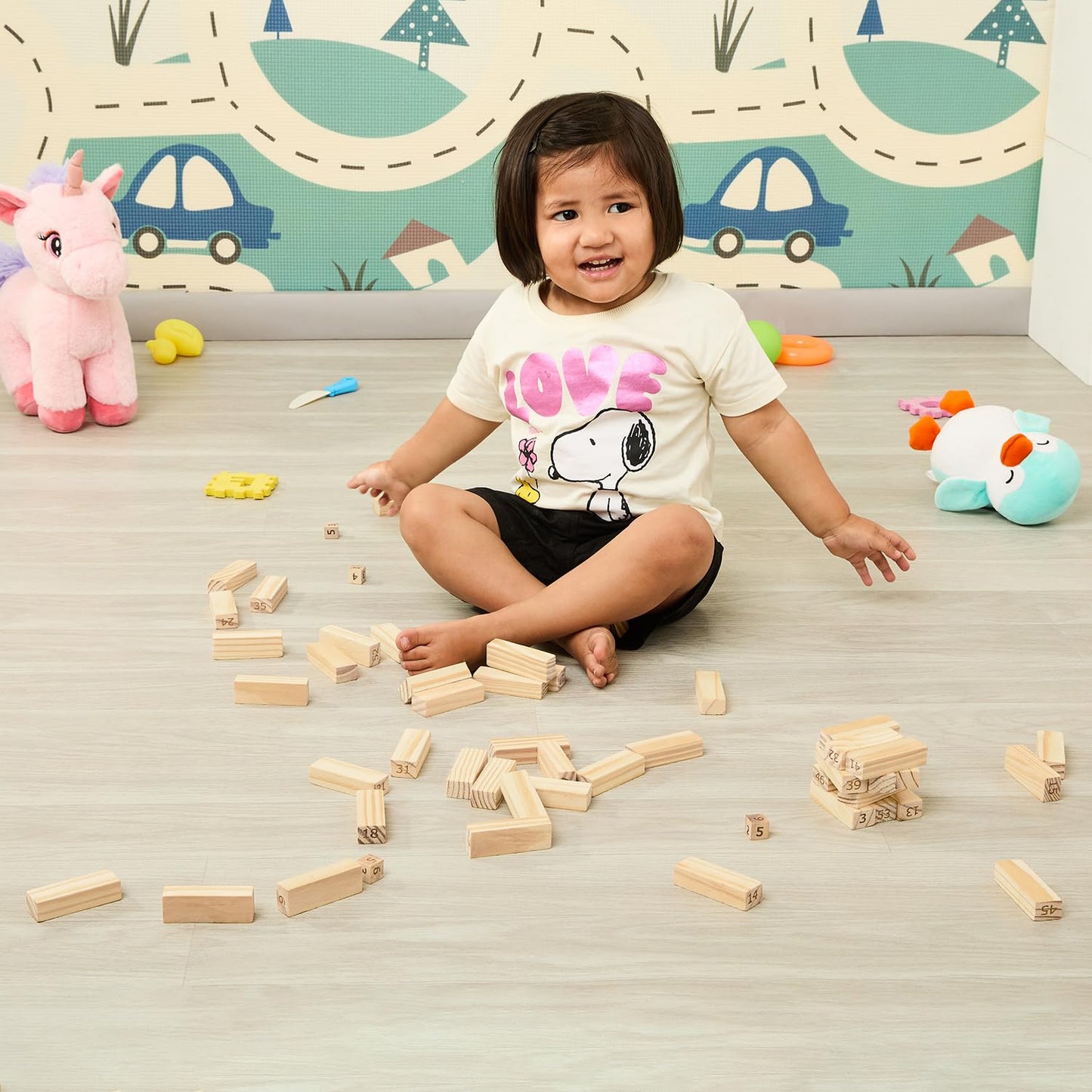 Stack-It-Up Wooden Tower Game – 54 Durable, Travel-Friendly Blocks for Classic Family Fun & Skill Boost