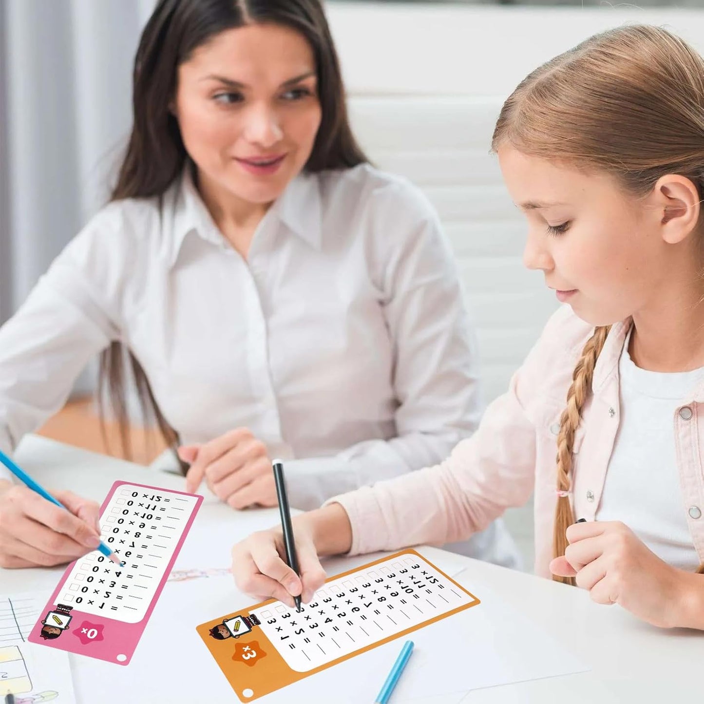 Reusable Kids Math Flash Cards (Age 5+) – Learn Multiplication Tables 1–12 with 2 Write & Wipe Markers | Quick Learning Educational Practice Set for Home & School