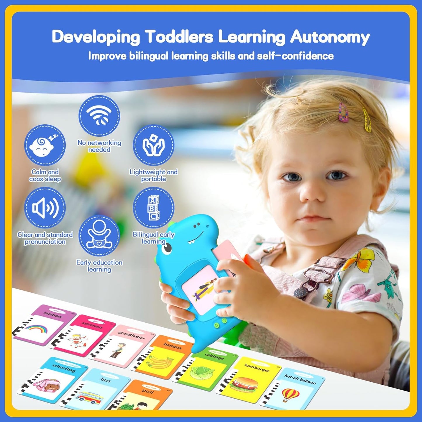 Talking Flash Cards for Toddlers – Montessori Learning Toy for 1–6 Year Old Kids
