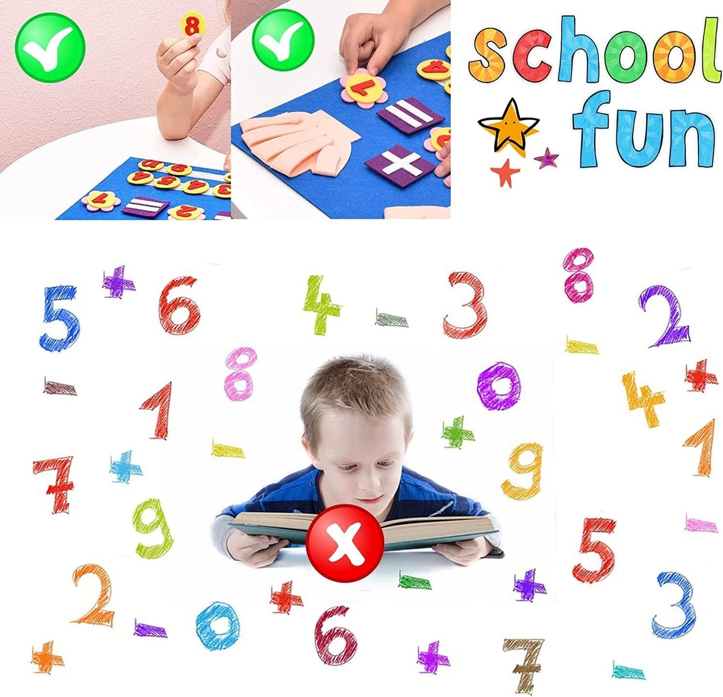 Educational Finger Counting Math Felt Board – Interactive Number Learning & Counting Toy for kids (Ages 3+)