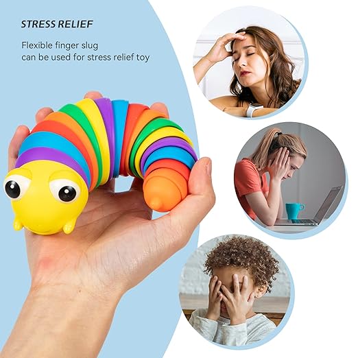 🌟Flexible Finger Slug Toy || Perfect For Stress Relief💯(1 Pcs)