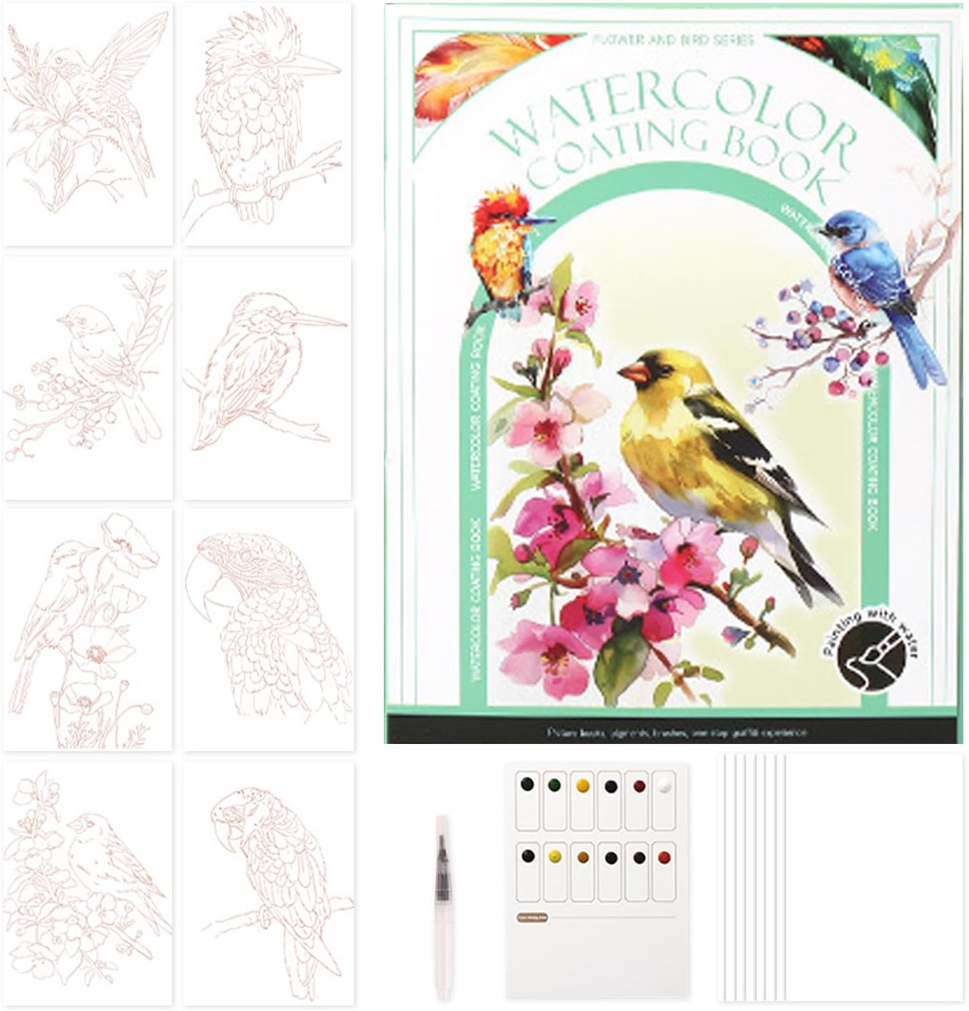 Reusable Magic Water Coloring Book – Butterfly Theme | Mess-Free, Travel-Friendly, A4, 12–16 Reusable Pages