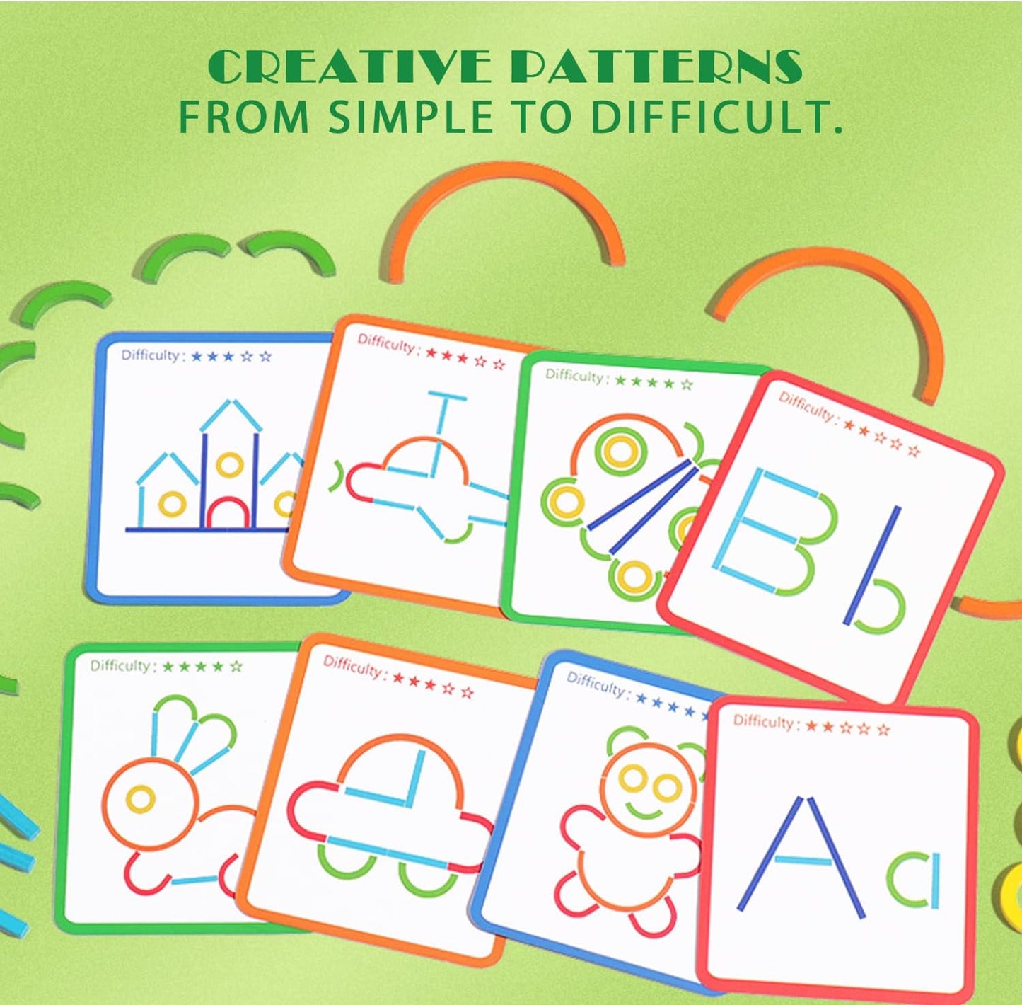 Wooden Stacking Blocks Toys Letters Vehicles Animals Stacking Toys Wooden Rings Sticks Blocks Puzzles Color Classification Educational Puzzle Toys Children Preschool Learning STEM Toys