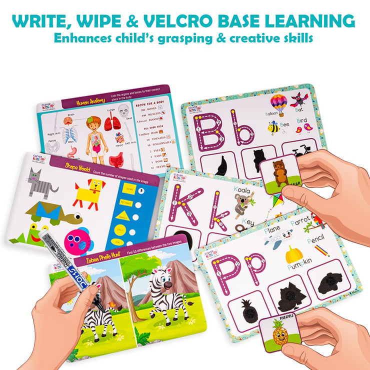 ABC Interactive Learning Cards- Hook & Loop Learning Cards for kids