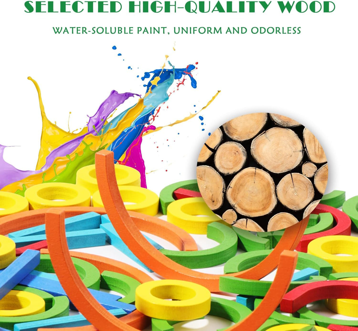 Wooden Stacking Blocks Toys Letters Vehicles Animals Stacking Toys Wooden Rings Sticks Blocks Puzzles Color Classification Educational Puzzle Toys Children Preschool Learning STEM Toys