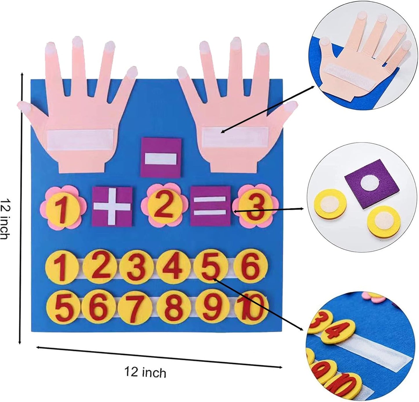 Educational Finger Counting Math Felt Board – Interactive Number Learning & Counting Toy for kids (Ages 3+)