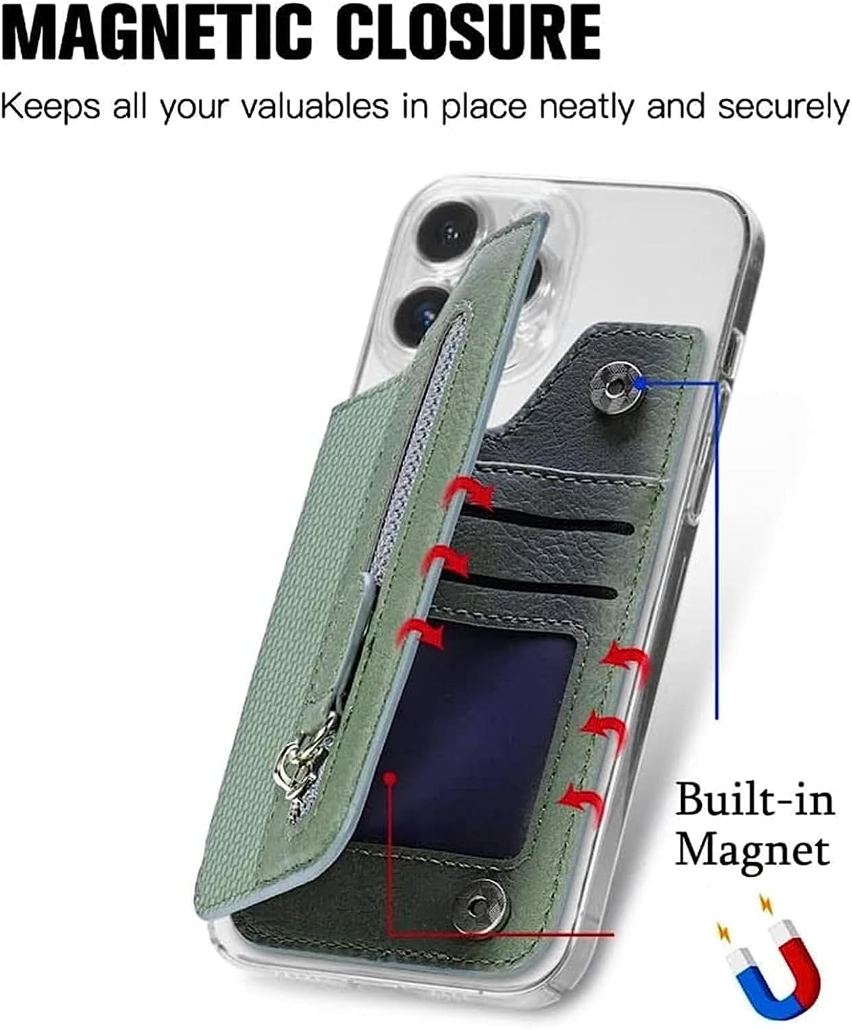 UrbanEdge Men’s Smart Slim Wallet with Zipper Pocket, Card Holder & Mobile Stand