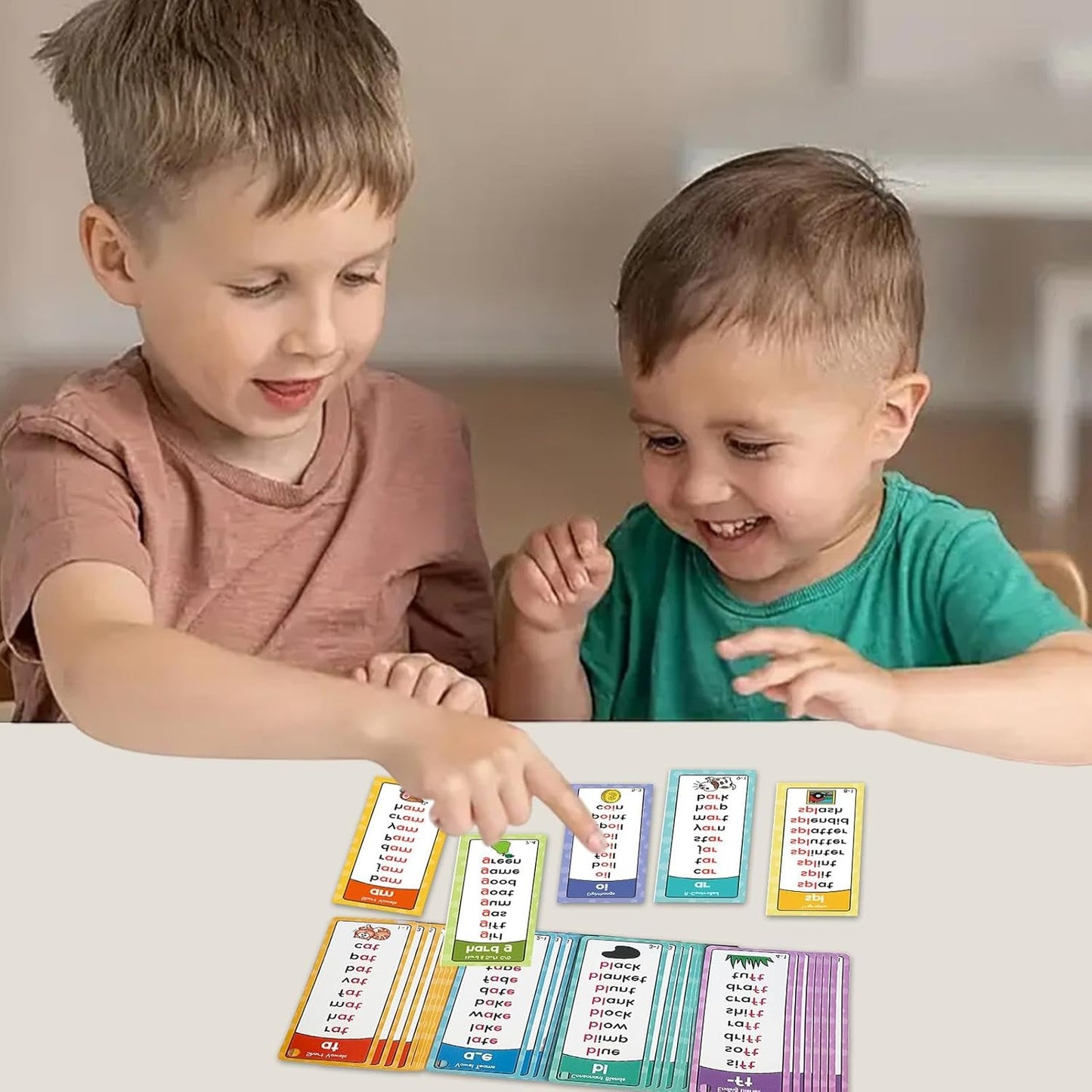 Mumma Mall™ Educational Phonics Words English 60 Flashcards for Kids Ages (3-8) Ideal for Homeschooling, Montessori & Classroom Activities