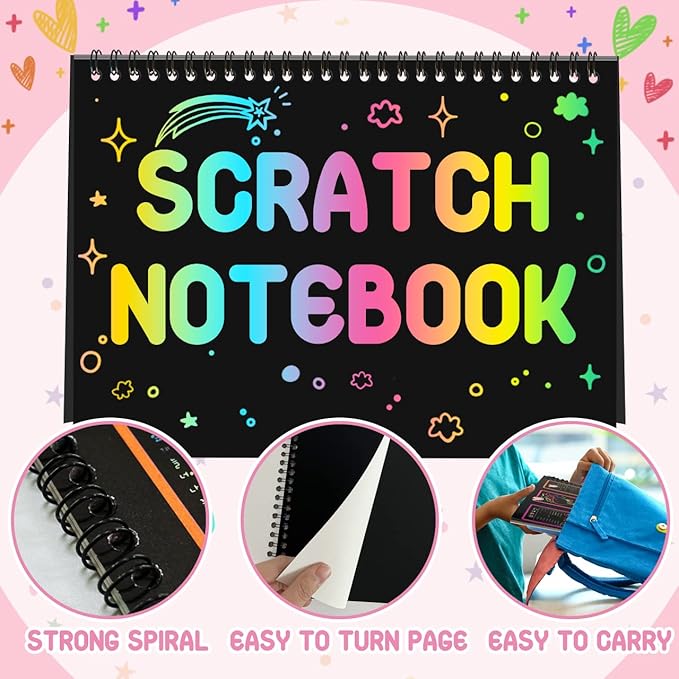 Rainbow Scratch Art Notebook – Fun DIY Drawing Pad for Kids (BUY 1 GET 1 FREE)