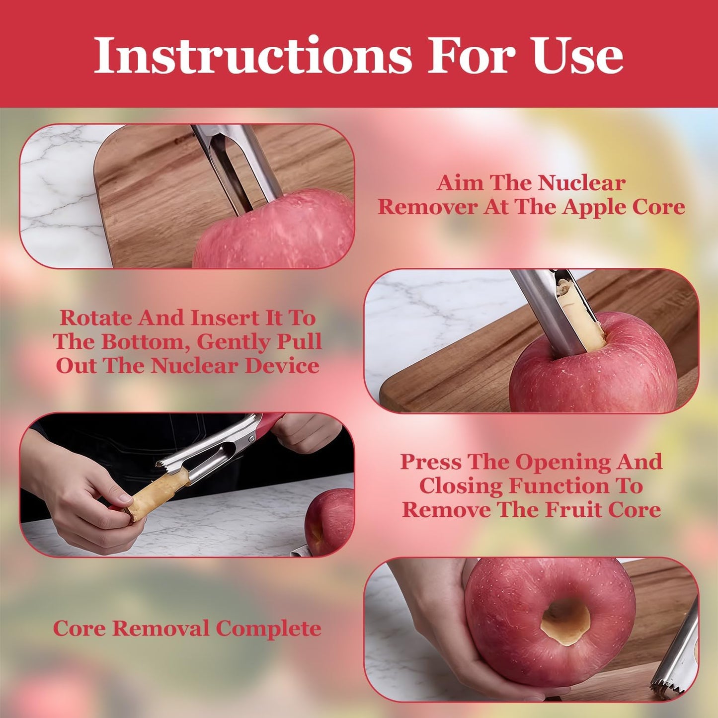 🥇 🍎 CoreEase Pro – Stainless Steel Fruit Coring Tool
