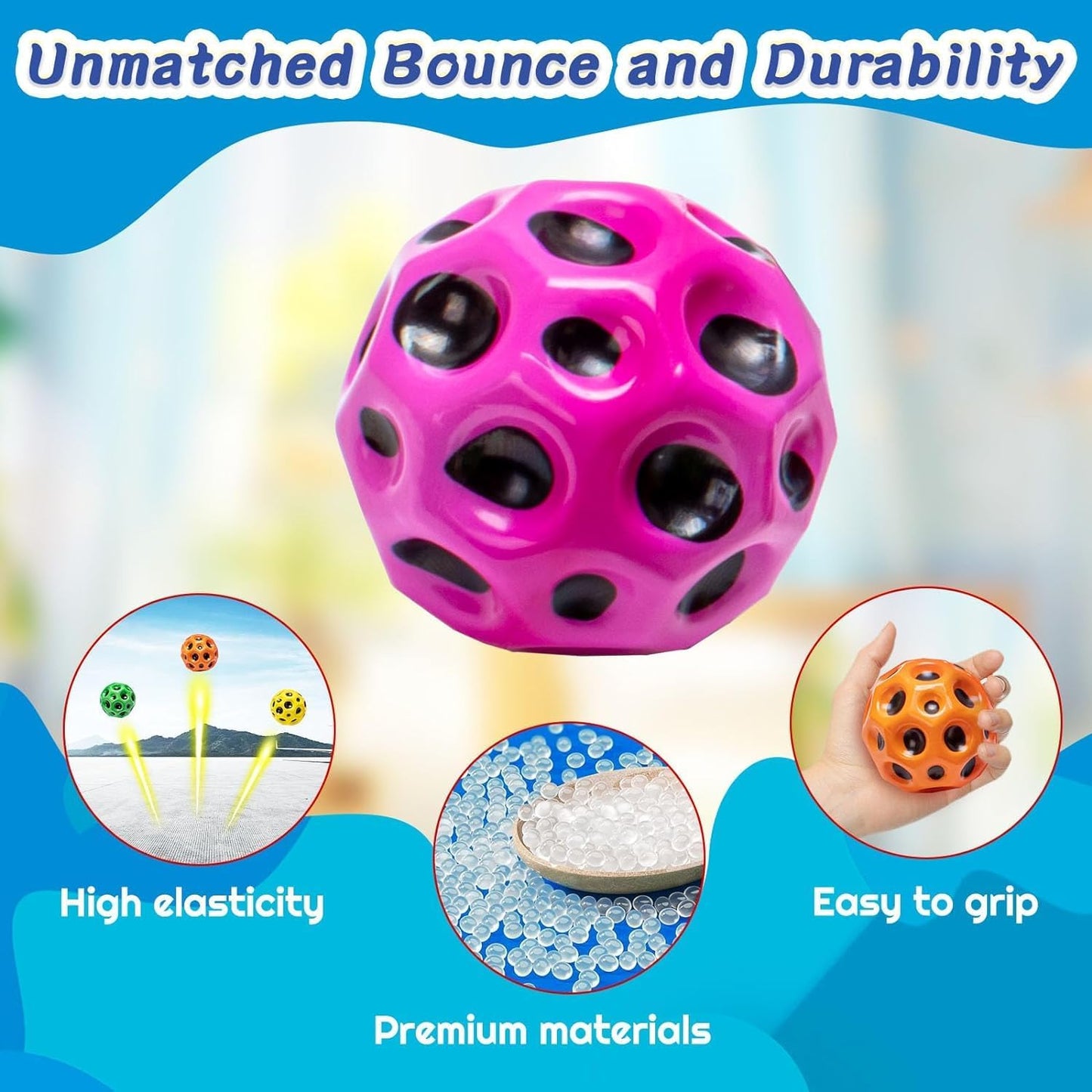 Bouncing Rubber Ball-Easy to Grip & Catch for Kids Adults (BUY 1 GET 1 FREE)