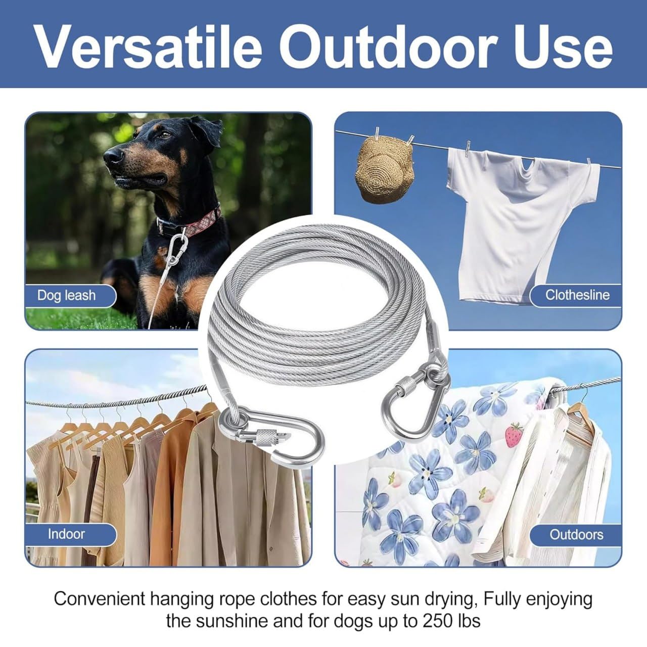 🔥 ✨ SteelDry Pro™ – Heavy Duty Stainless Steel Clothes Drying Rope
