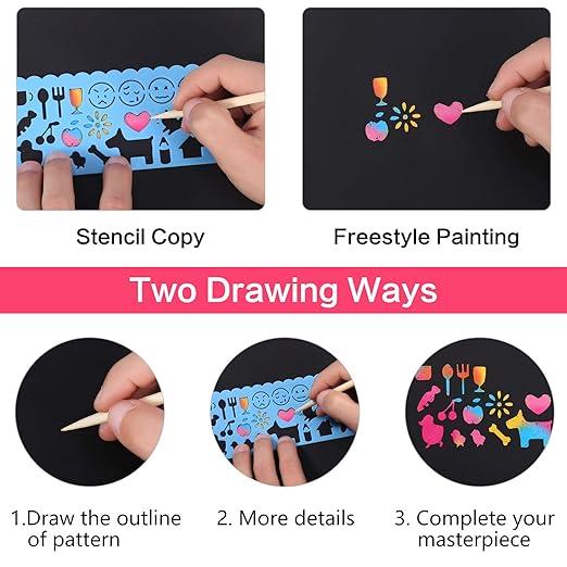 Rainbow Scratch Art Notebook – Fun DIY Drawing Pad for Kids (BUY 1 GET 1 FREE)