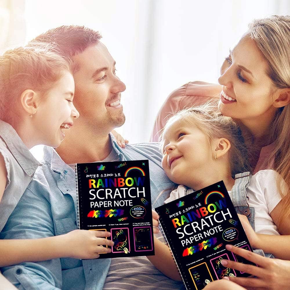 Rainbow Scratch Art Notebook – Fun DIY Drawing Pad for Kids (BUY 1 GET 1 FREE)