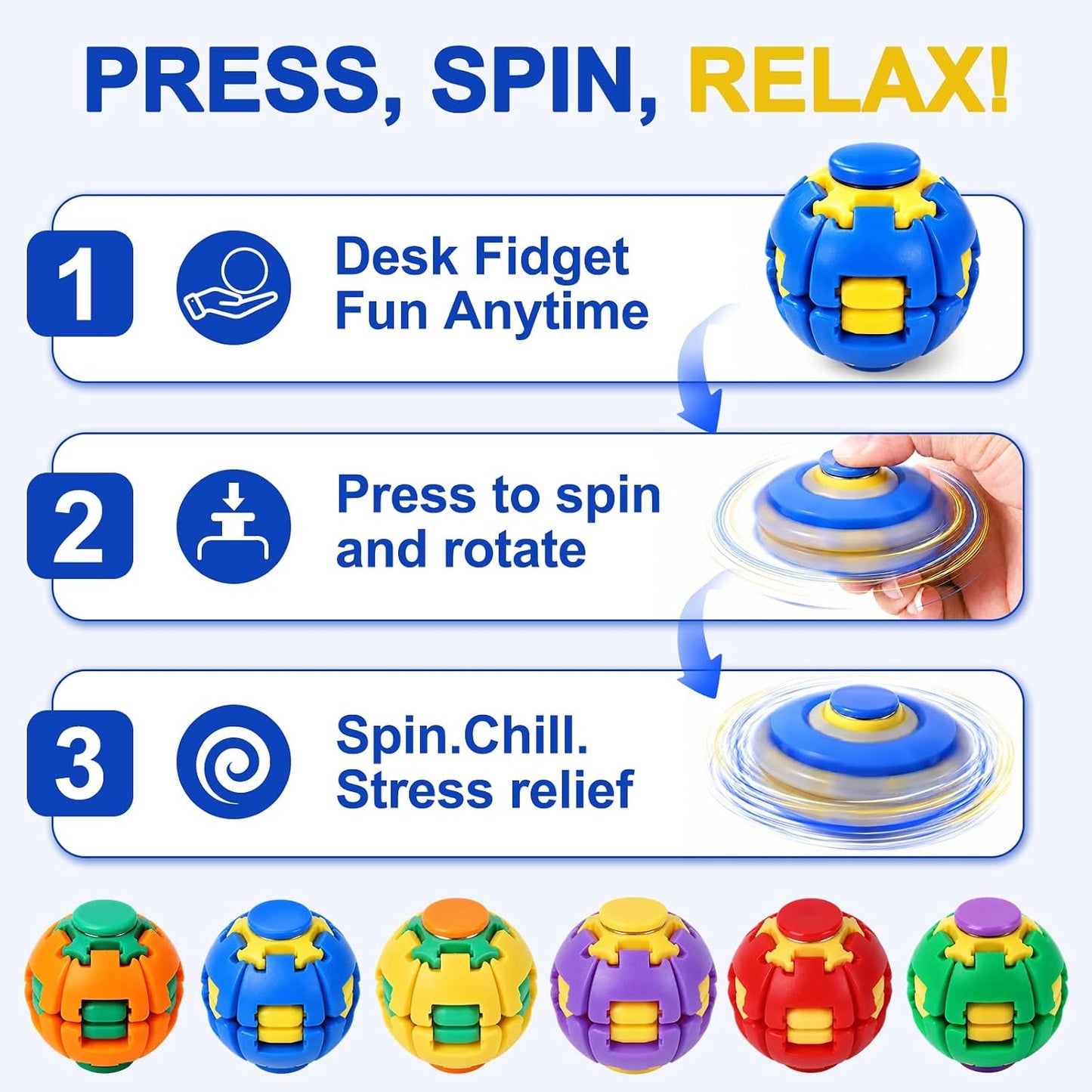 🌀 SpinVerse™ Press-to-Spin Stress Ball (Buy 1 Get 1 Free)