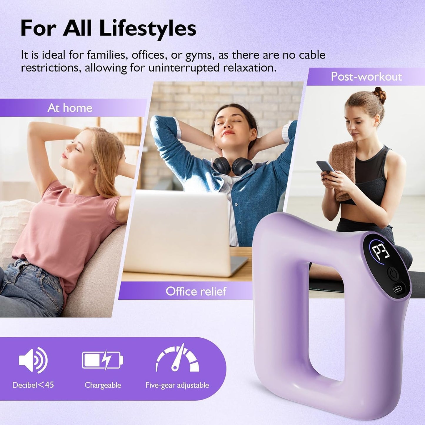 Multifunctional Full-Body Fascia Ring, Deep Tissue Vibrations,High-Frequency Vibration, Adjustable Massage Modes,Portable Electric Fascia Blaster for Muscle Knot Recovery & Relaxation ﻿ ﻿