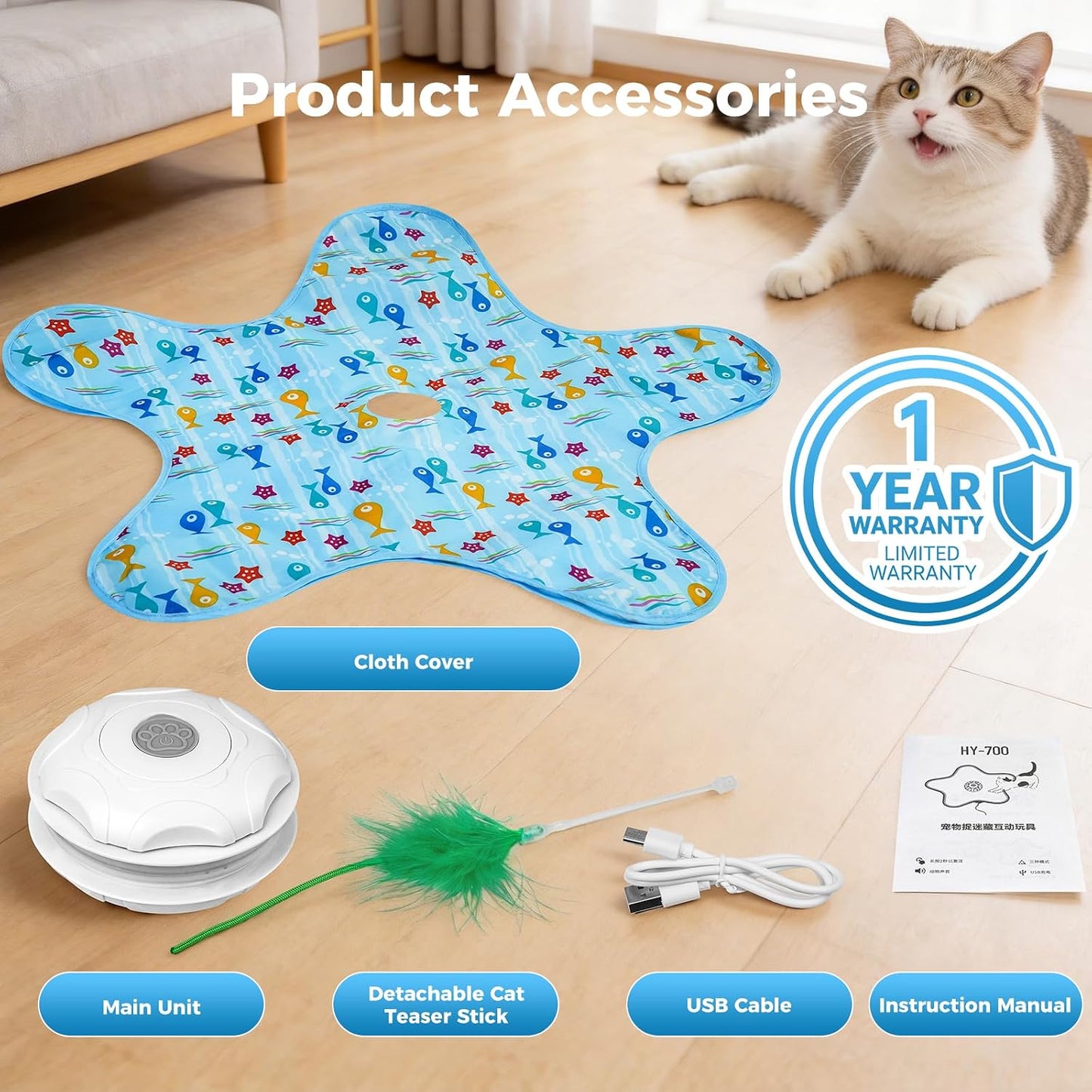 🐾 MewMotion™ Smart Feather Chase Toy for Indoor Cats