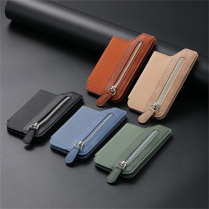 UrbanEdge Men’s Smart Slim Wallet with Zipper Pocket, Card Holder & Mobile Stand