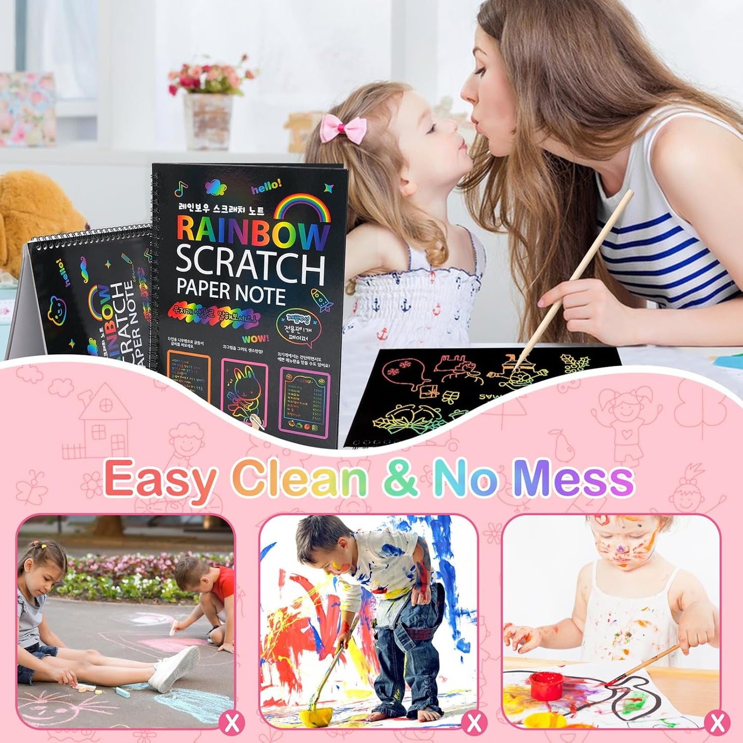 Rainbow Scratch Art Notebook – Fun DIY Drawing Pad for Kids (BUY 1 GET 1 FREE)