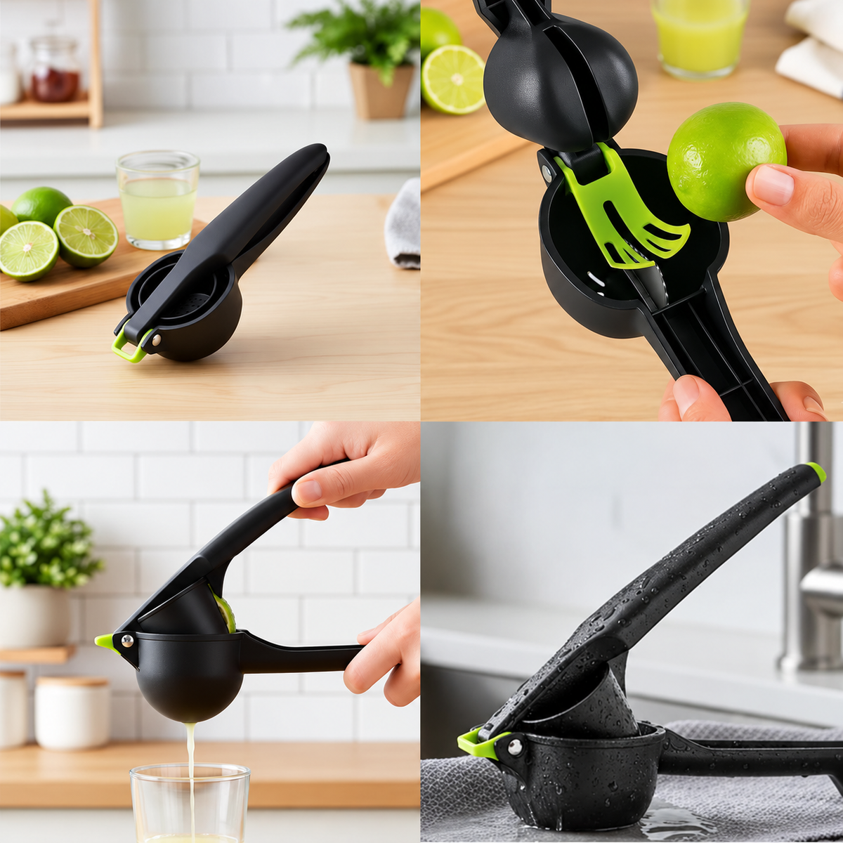 🔴2-in-1 Lemon Cutter & Juicer | Handheld Citrus Squeezer Press