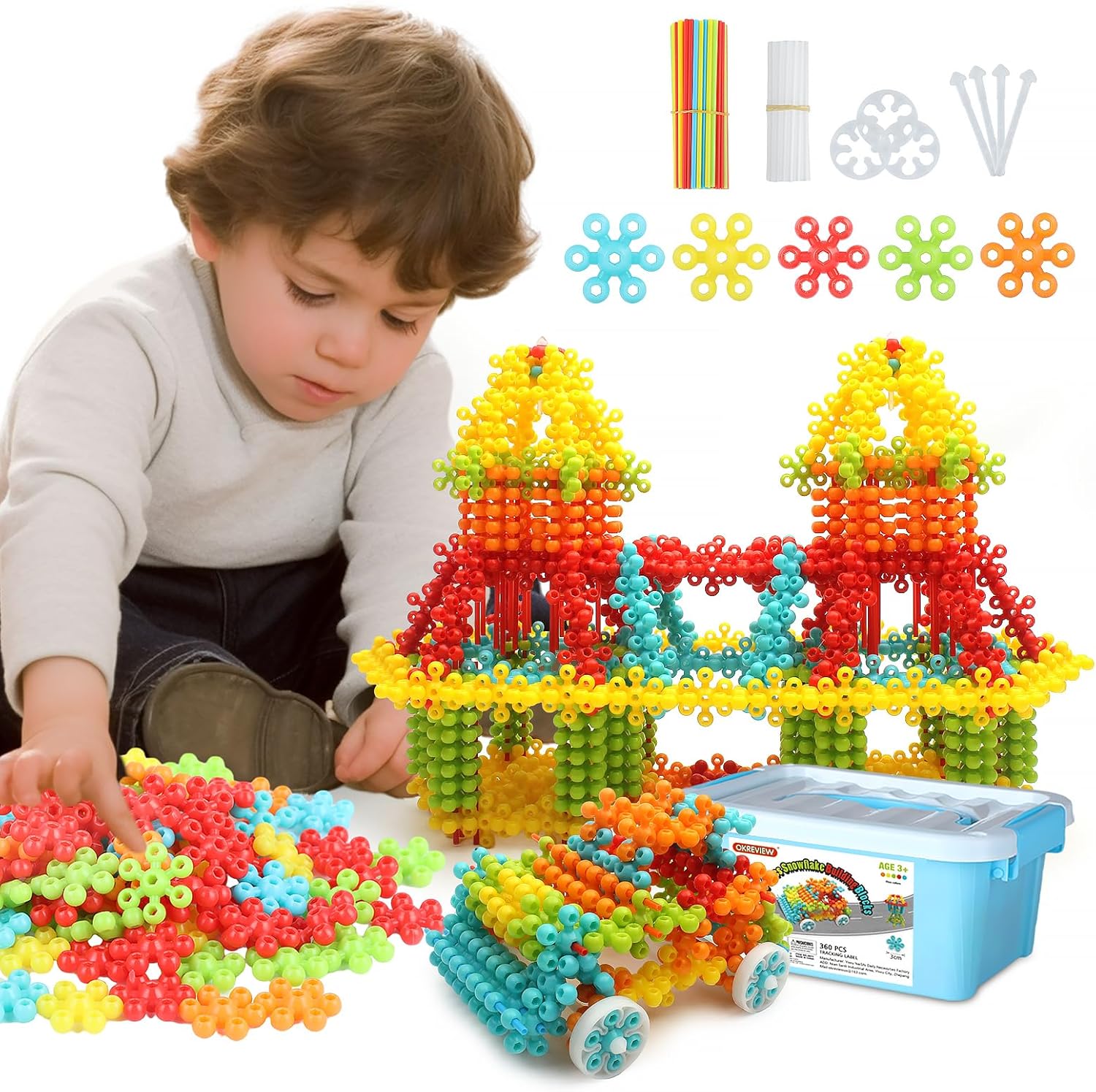 Creative Play Snowflake Interlocking Blocks for Kids+ FREE Learning 20 ...