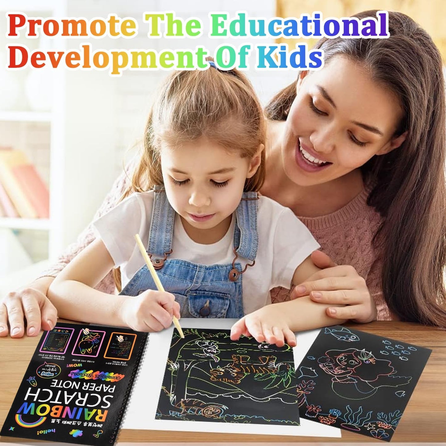 Rainbow Scratch Art Notebook – Fun DIY Drawing Pad for Kids (BUY 1 GET 1 FREE)