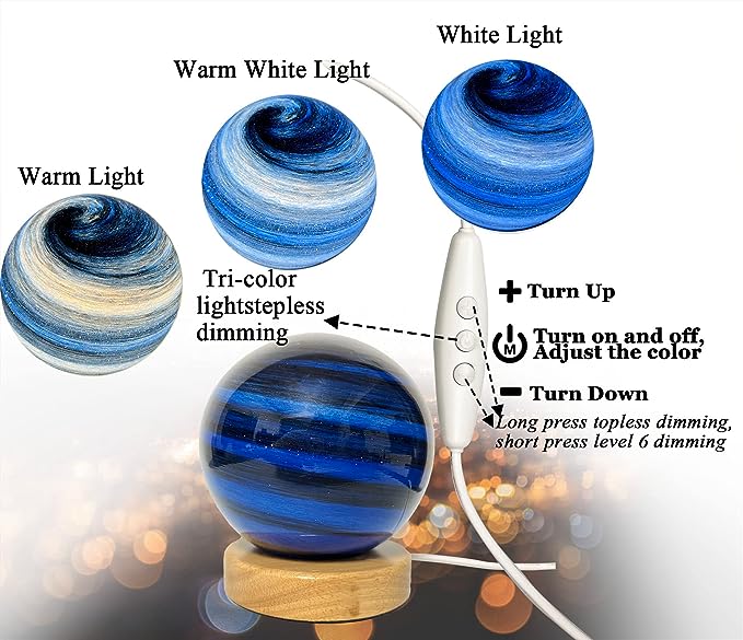 ✨3DPlastic Night Light, Creative Planet Design LED Night Lamp For Home🤩
